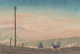 Vue du Mont Fuji depuis les montagnes de Hakone (Kiyochika Kobayashi) - Muzeo.com