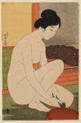 Woman Bathing, Taisho era, October 1915 (Goyo Hashigushi) - Muzeo.com
