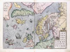 Carte double page de l'Europe du Nord (Abraham Ortelius) - Muzeo.com
