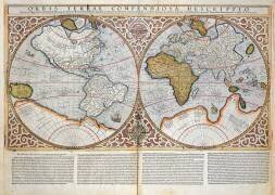 Carte du monde à double hémisphère (Gérard Mercator) - Muzeo.com