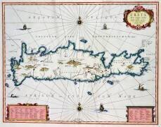 Carte montrant l'île de Crète (Abraham Ortelius) - Muzeo.com