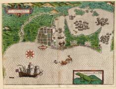 La bataille de Carthagène des Indes (Baptista Boazio) - Muzeo.com
