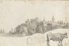 A View Outside the Piazza del Popolo in Rome (Claude Gellée) - Muzeo.com