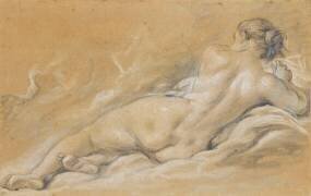 Académie de femme nue, couchée, vue de dos (François Boucher) - Muzeo.com