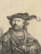 Autoportrait dans un bonnet de velours avec panache (Rembrandt) - Muzeo.com