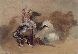 Cavaliers combattant, l'un deux est terrassé (Théodore Géricault) - Muzeo.com