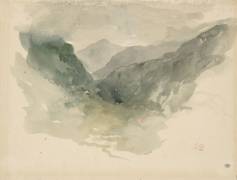 Chaîne de montagnes dans la brume (Eugène Delacroix) - Muzeo.com