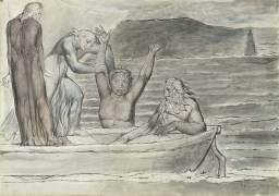 Dante et Virgile dans la yole de Phlegyas sont salués par Filippo Argenti (William Blake) - Muzeo.com