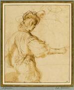 Demi-figure de jeune homme, de profil vers la droite, avançant le bras droit (Le Guerchin) - Muzeo.com