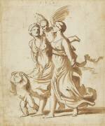 Deux filles accompagnées de Cupidon (Nicolas Poussin) - Muzeo.com