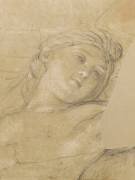 Femme ailée, couchée sur des nuages (Charles Le Brun) - Muzeo.com