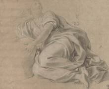 Femme drapée, à demi-couchée (Charles Le Brun) - Muzeo.com