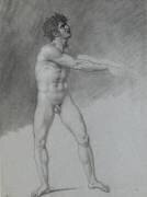 Homme nu, debout, les bras tendus en avant (Anne-Louis Girodet) - Muzeo.com