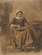 Jeune femme lisant la Bible (Jules Trayer) - Muzeo.com