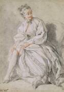Jeune fille attachant sa jarretière (François Boucher) - Muzeo.com