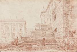La place du Capitole, à Rome (Hubert Robert) - Muzeo.com
