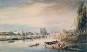 La Seine avec vue sur Notre-Dame et l'île de la Cité (Charles-François Daubigny) - Muzeo.com