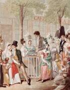Le café de la Rotonde au Palais-Royal (Georg Emanuel Opitz) - Muzeo.com