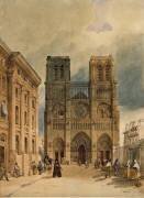Le parvis de Notre-Dame (Charles Paulin François Matet) - Muzeo.com