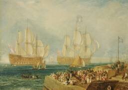 Le port de Plymouth : Remorquage dans les prix français (Joseph Mallord William Turner) - Muzeo.com