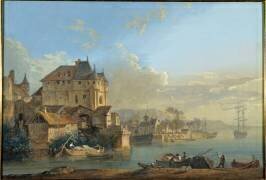 L'Entrée d'un port avec figures et fabriques (Alexis Nicolas Pérignon le...) - Muzeo.com