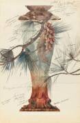 Modèle de vase en cristal à décor de branches de pin (Emile Gallé) - Muzeo.com