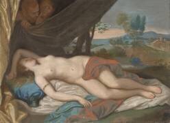 Nymphe endormie espionnée par les satyres (Jean-Etienne Liotard) - Muzeo.com