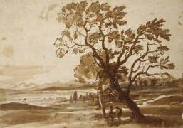 Paysage avec deux arbres (Claude Gellée) - Muzeo.com