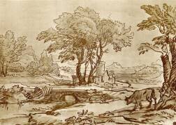 Paysage avec pont (Claude Gellée) - Muzeo.com