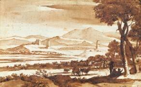 Paysage de la campagne romaine (Claude Gellée) - Muzeo.com