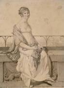 Portrait de mademoiselle Barbara Bansi assise dans un paysage italien (Jean-Auguste-Dominique Ingres) - Muzeo.com