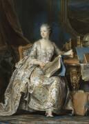 Portrait en pied de la marquise de Pompadour (Quentin de La Tour) - Muzeo.com
