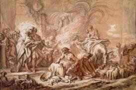 Première pensée pour la Séparation de Laban et de Jacob (François Boucher) - Muzeo.com