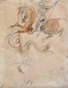 Saint Georges terrassant le Dragon (Eugène Delacroix) - Muzeo.com