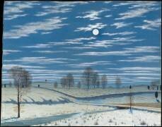 Scène d'hiver au clair de lune (Henry Farrer) - Muzeo.com