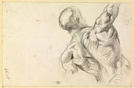 Torse d'écorché de dos, bras levé (Eugène Delacroix) - Muzeo.com