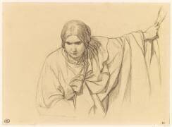 Trois études pour une femme voilée; étude d'une femme voilée; croquis de deux femmes voilées (Paul Delaroche) - Muzeo.com