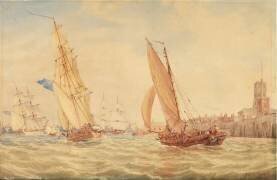 Trois sloops de guerre et une barque de pêche qui entrent en service (Joseph Mallord William Turner) - Muzeo.com