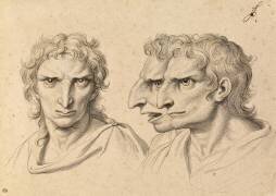 Trois têtes d'hommes en relation avec l'aigle (Charles Le Brun) - Muzeo.com