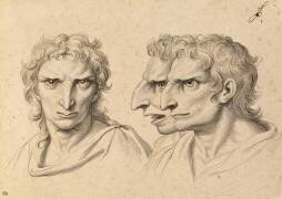 Trois têtes d'hommes en relation avec l'aigle (Charles Le Brun) - Muzeo.com