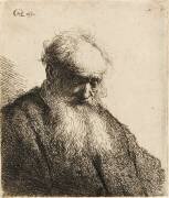 Vieillard à la longue barbe blanche et à la tête penchée (Rembrandt) - Muzeo.com