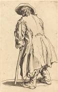 Vieux mendiant avec une béquille (Jacques Callot) - Muzeo.com
