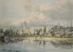Vue sud de l'église du Christ depuis les prairies (Joseph Mallord William Turner) - Muzeo.com