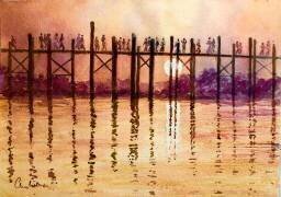 Heure de pointe sur le pont U Bein (Wilson Clive) - Muzeo.com