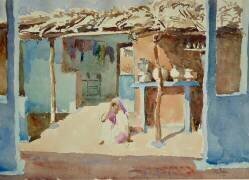 Intérieur d'un village brahmane (Wilson Clive) - Muzeo.com