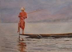 Lever du soleil, pose des filets (Wilson Clive) - Muzeo.com