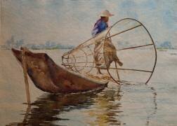 Rameur à jambes, lac Inle (Wilson Clive) - Muzeo.com