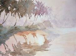 Remous, soleil se levant à travers la brume (Wilson Clive) - Muzeo.com