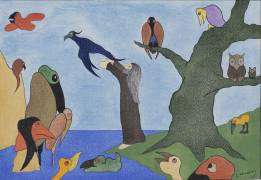Dieu crée les oiseaux (Léopold Chauveau) - Muzeo.com