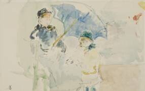 A la plage à Nice (Berthe Morisot) - Muzeo.com
